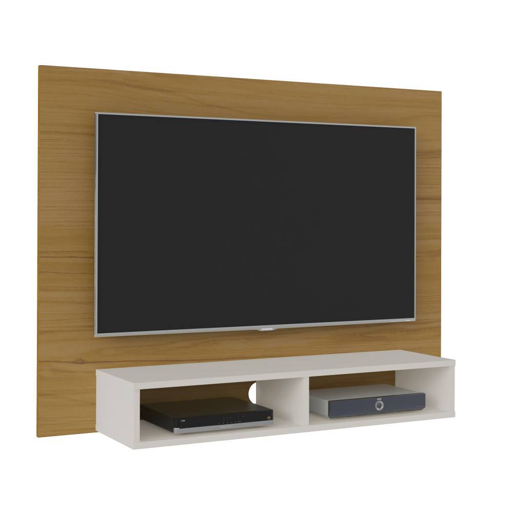 Panel Cafe y Blanco 120 cm - Muebles para TV | Bylmo