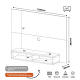 Panel de TV Pino 120x89cm Para TV Hasta 42 Pulgadas sin Cajones y con Ranuras para Cables - Muebles para TV | Bylmo