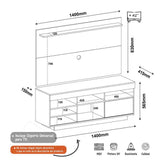 Combo Mueble y Panel Roma Cafe 140 cm - Muebles para TV | Bylmo