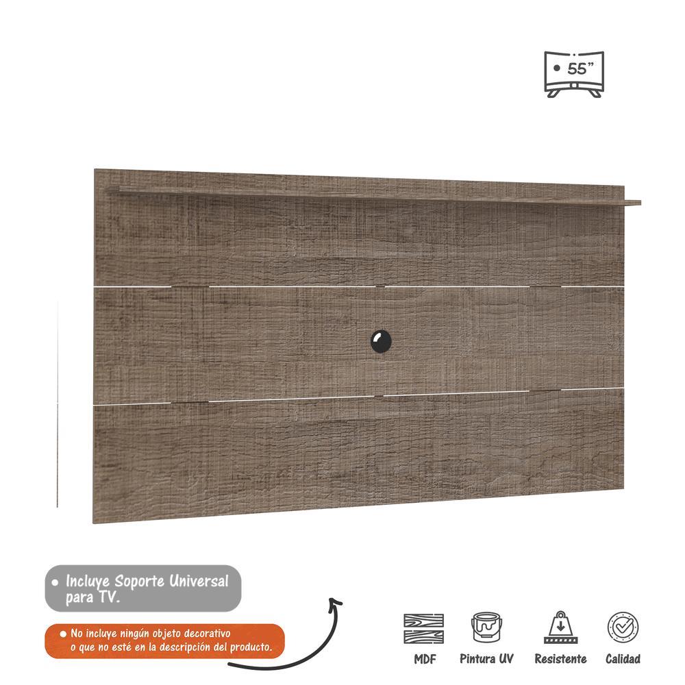 Panel de TV Canela 180x98cm para TV Hasta 55 Pulgadas con Ranuras para Cables y sin Compartimientos - Muebles para TV | Bylmo