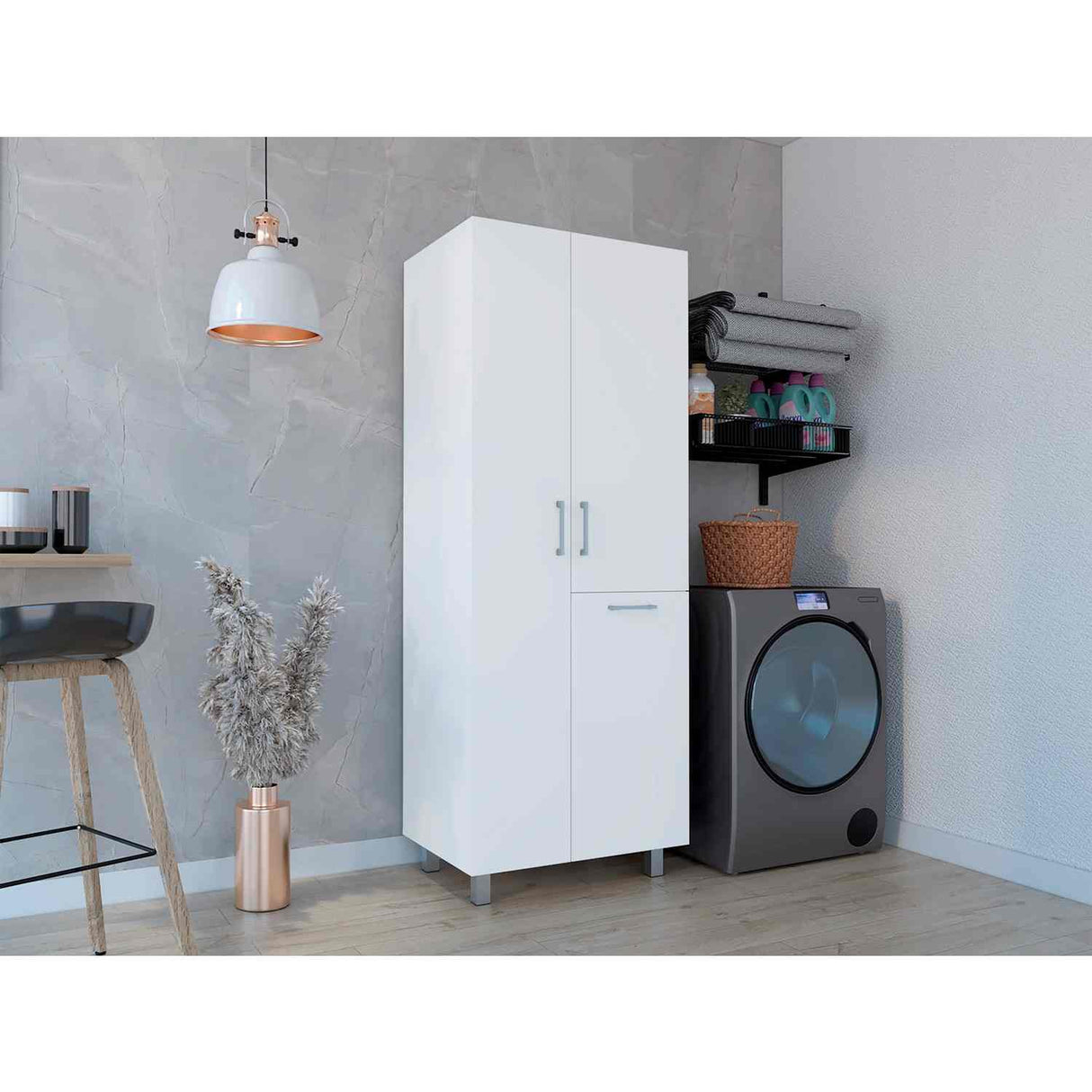 Mueble de Aseo Aeria Blanco 68x180cm con Tres Puertas - Muebles de Aseo y Ropas | Bylmo