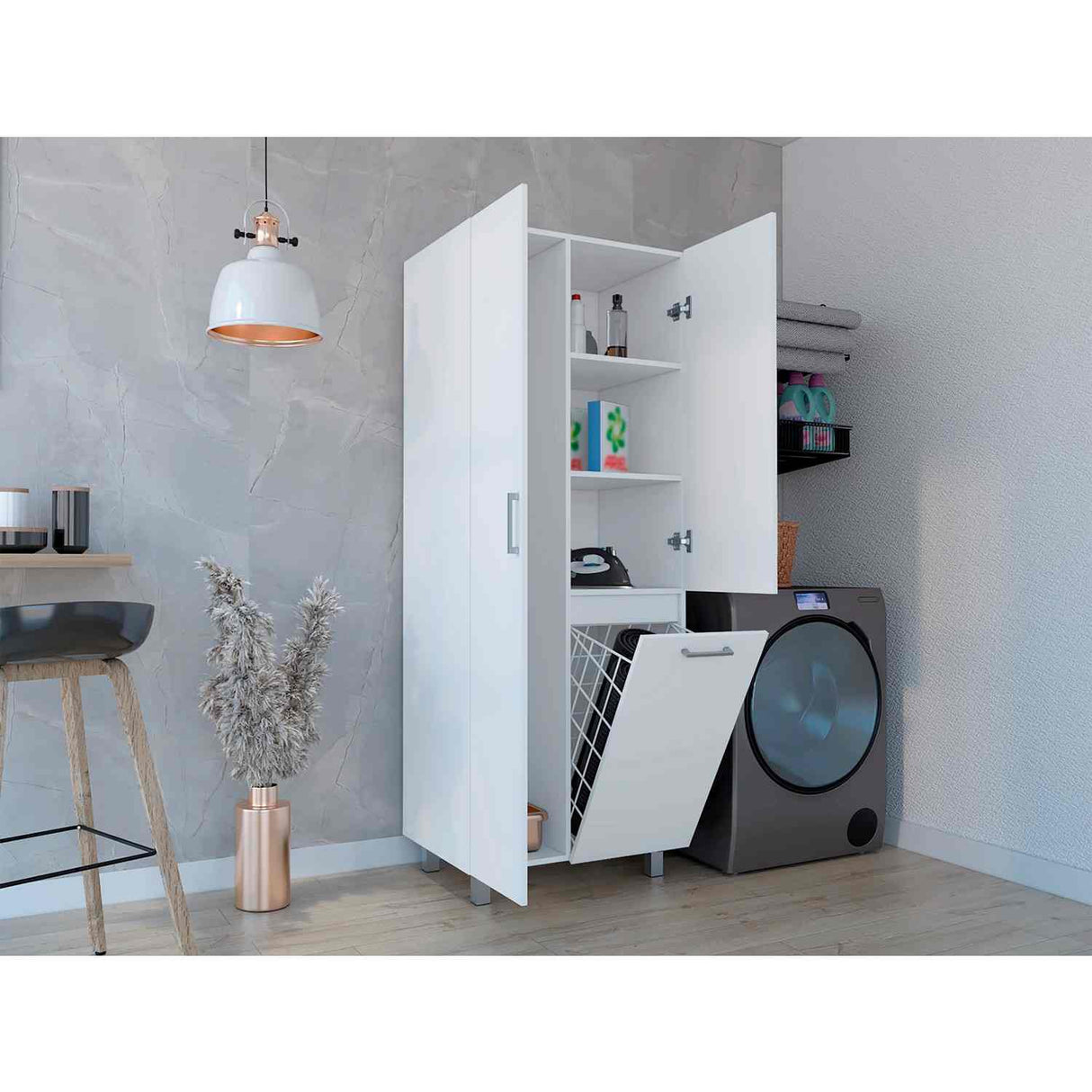 Mueble de Aseo Aeria Blanco 68x180cm con Tres Puertas - Muebles de Aseo y Ropas | Bylmo