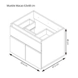 Mueble para Baño Macao Life Gracia y Sikuani 63 cm Flotante con Lavamanos Bari - Muebles para Baño | Bylmo