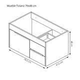 Mueble para Baño Tiziano Elevado Mitte y Tambo 79 cm Flotante con Lavamanos Bari - Muebles para Baño | Bylmo