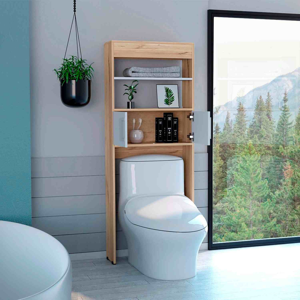 Optimizador de Baño BiColor Duna 62x160cm sin Cajones y con Un Entrepaño - Muebles para Baño | Bylmo