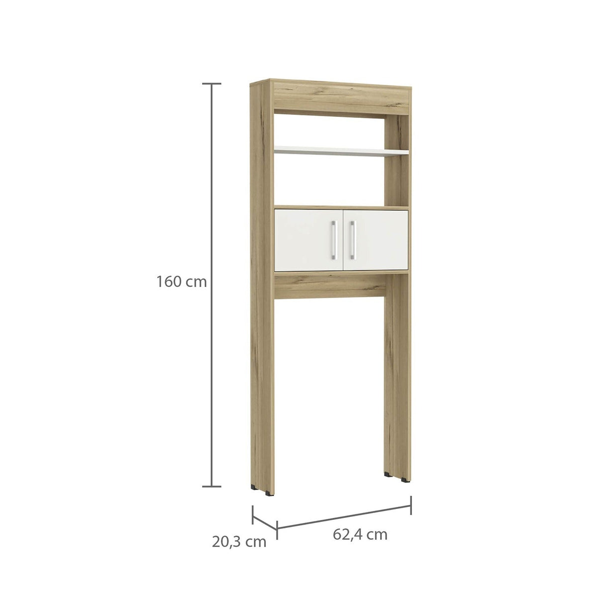 Optimizador de Baño BiColor Duna 62x160cm sin Cajones y con Un Entrepaño - Muebles para Baño | Bylmo