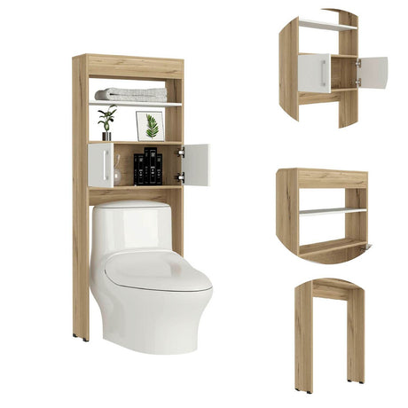 Optimizador de Baño BiColor Duna 62x160cm sin Cajones y con Un Entrepaño - Muebles para Baño | Bylmo