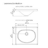 Mueble para Baño Eco Gracia y Sikuani 48 cm de Piso con Lavamanos - Muebles para Baño | Bylmo
