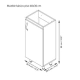 Mueble para Baño Eco Mitte y Tambo 40 cm de Piso con Lavamanos - Muebles para Baño | Bylmo