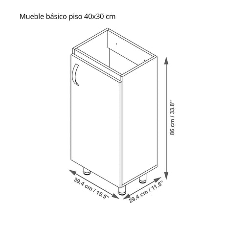 Mueble para Baño Eco Mitte y Tambo 40 cm de Piso con Lavamanos - Muebles para Baño | Bylmo