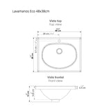 Mueble para Baño Eco Mitte y Tambo 48 cm Flotante con Lavamanos - Muebles para Baño | Bylmo