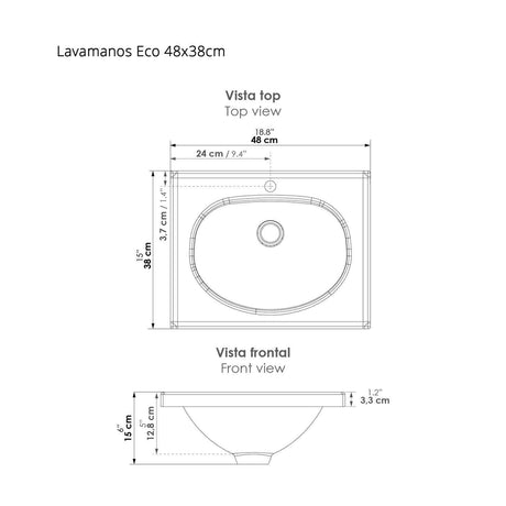 Mueble para Baño Eco Mitte y Tambo 48 cm Flotante con Lavamanos - Muebles para Baño | Bylmo