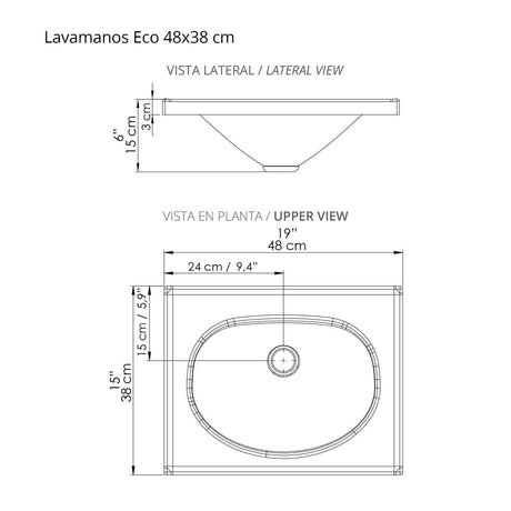 Mueble para Baño Eco Mitte y Tambo 48 cm de Piso con Lavamanos - Muebles para Baño | Bylmo