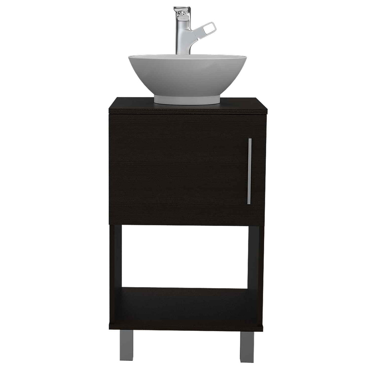 Mueble para Lavamanos Gouda Wengue 45x89cm Individual con Lavamanos con Una Puerta - Muebles para Baño | Bylmo