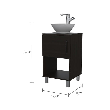 Mueble para Lavamanos Gouda Wengue 45x89cm Individual con Lavamanos con Una Puerta - Muebles para Baño | Bylmo