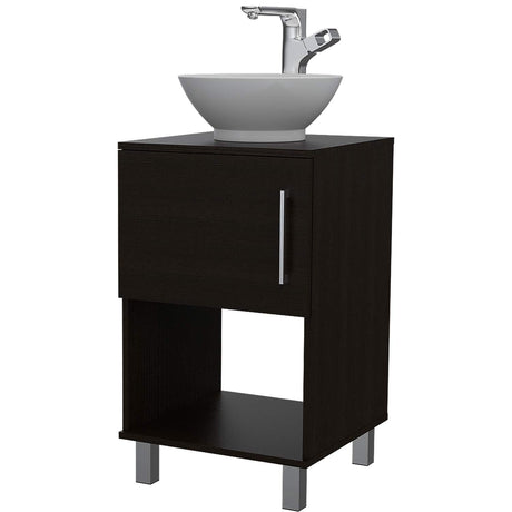 Mueble para Lavamanos Gouda Wengue 45x89cm Individual con Lavamanos con Una Puerta - Muebles para Baño | Bylmo