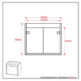Mueble para Lavamanos Graz Teca y Blanco 45x38cm Individual con Lavamanos y con con Una Puerta - Muebles para Baño | Bylmo