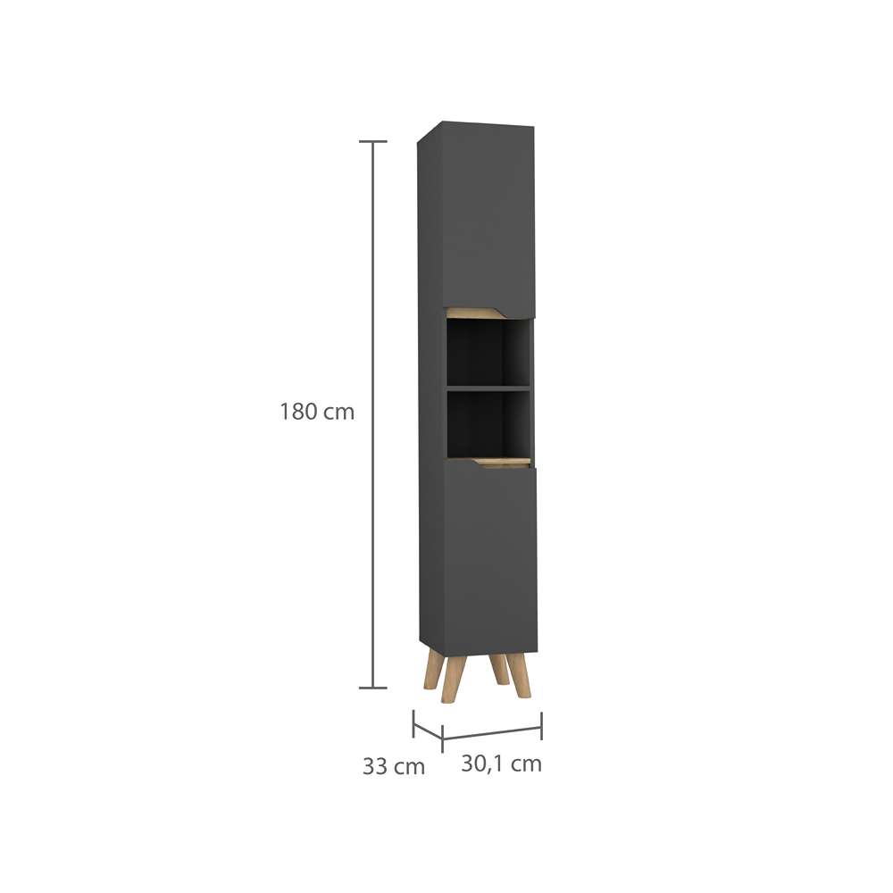 Mueble para Baño Laurent Plomo 30 cm con Dos Puertas y Entrepaños - Muebles para Baño | Bylmo