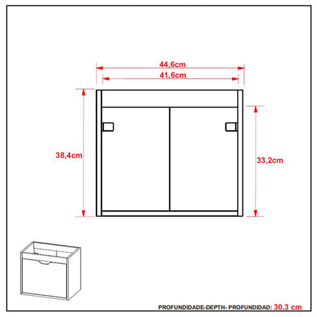 Mueble para Lavamanos Linz Blanco 45x49cm Individual con Lavamanos y con con Una Puerta - Muebles para Baño | Bylmo