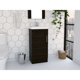 Mueble para Lavamanos Madrid Wengue 40x88cm Individual con Lavamanos con Una Puerta - Gabinetes | Bylmo