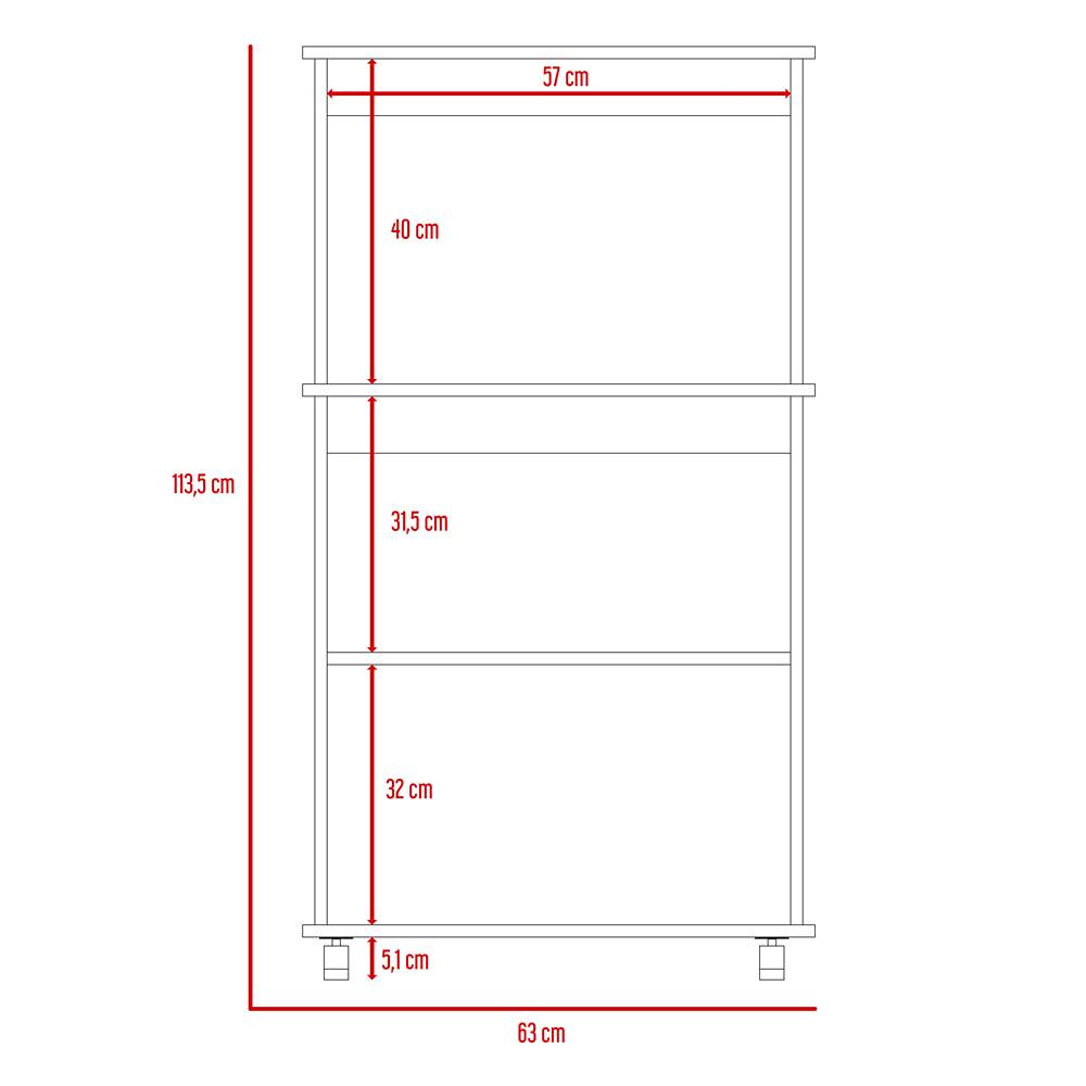 Mueble Auxiliar Italia Blanco y Wengue 63 cm con Dos Puertas y Entrepaño - Muebles Organizadores | Bylmo