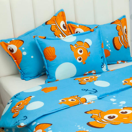 Cubrelecho Acolchado Infantil Azul para Cama Sencillo 100 X 190 Cm de Nemo - Otros textiles | Bylmo