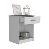 Mesa de Noche Eco Blanco 42 cm con Un Cajón - Mesas de Noche | Bylmo