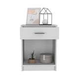 Mesa de Noche Eco Blanco 42 cm con Un Cajón - Mesas de Noche | Bylmo