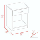 Mesa de Noche Eco Blanco 42 cm con Un Cajón - Mesas de Noche | Bylmo