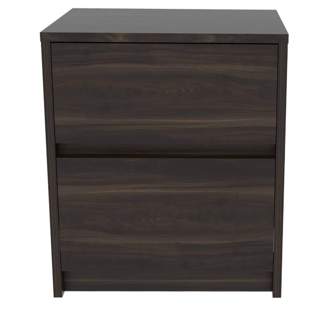 Mesa de Noche Trivor habano 47.2x40cm con Dos Cajones - Mesas de Noche | Bylmo