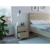 Mesa de Noche Trivor Plus Rovere 40 cm con Dos Cajones - Mesas de Noche | Bylmo