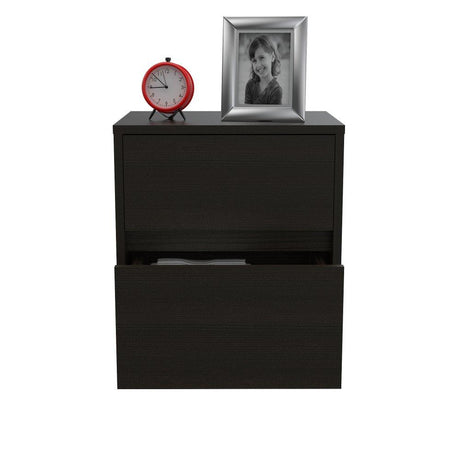Mesa de Noche Trivor Wengue 40x47.2cm con Dos Cajones - Mesas de Noche | Bylmo