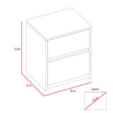Mesa de Noche Trivor Wengue 40x47.2cm con Dos Cajones - Mesas de Noche | Bylmo