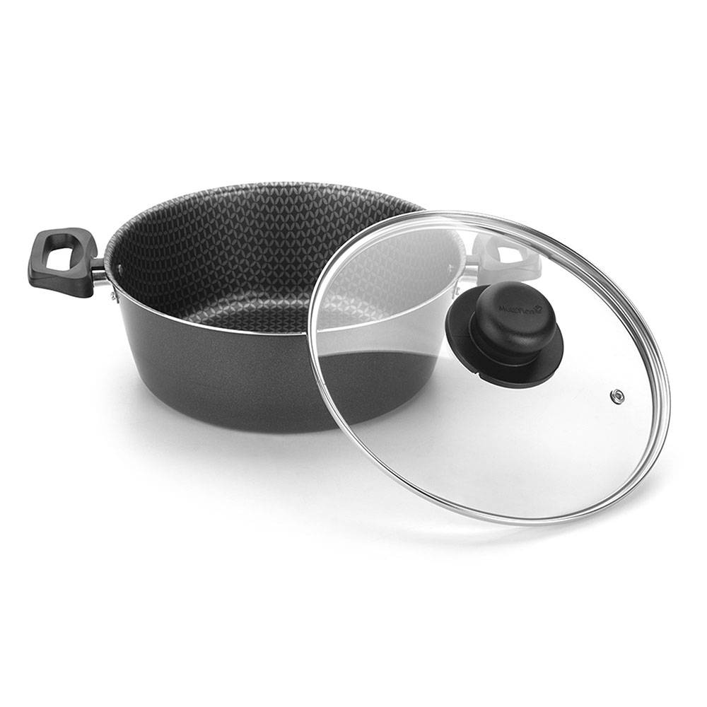 Olla Basic Aluminio 24 cm con Tapa Gris - Ollas y Sartenes | Bylmo