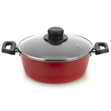 Olla Basic Aluminio 24 cm con Tapa Rojo - Ollas y Sartenes | Bylmo