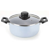 Olla Blue Aluminio 34 cm con Tapa y Olla Blue 35 cm con Tapa Azul Celeste - Ollas y Sartenes | Bylmo