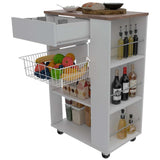 Mueble Auxiliar Blossom Blanco 57 cm con Canasta y Un Cajón - Muebles Organizadores | Bylmo