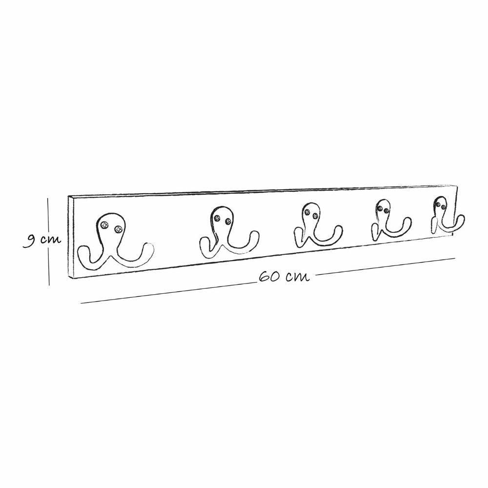 Perchero Doble Olmo 60 cm Rectangular - Repisas y Percheros | Bylmo