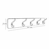 Perchero Wengue 60 cm Rectangular - Repisas y Percheros | Bylmo