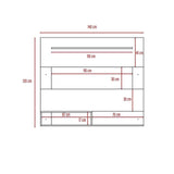 Panel de TV Beijing Wengue 140x120cm Para TV Hasta 55 Pulgadas sin Cajones - Muebles para TV | Bylmo