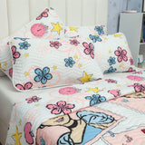 Cubrelecho Español Infantil Rosado y Blanco para Cama Doble 140 X 190 Cm Doble Faz de Princesas - Ropa de Cama | Bylmo
