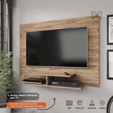 Panel de TV Jet Plus Rústico 120x89cm Para TV Hasta 42 Pulgadas sin Cajones y con Ranuras para Cables - Muebles para TV | Bylmo