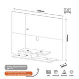 Panel de TV Jet Plus Rústico 120x89cm Para TV Hasta 42 Pulgadas sin Cajones y con Ranuras para Cables - Muebles para TV | Bylmo