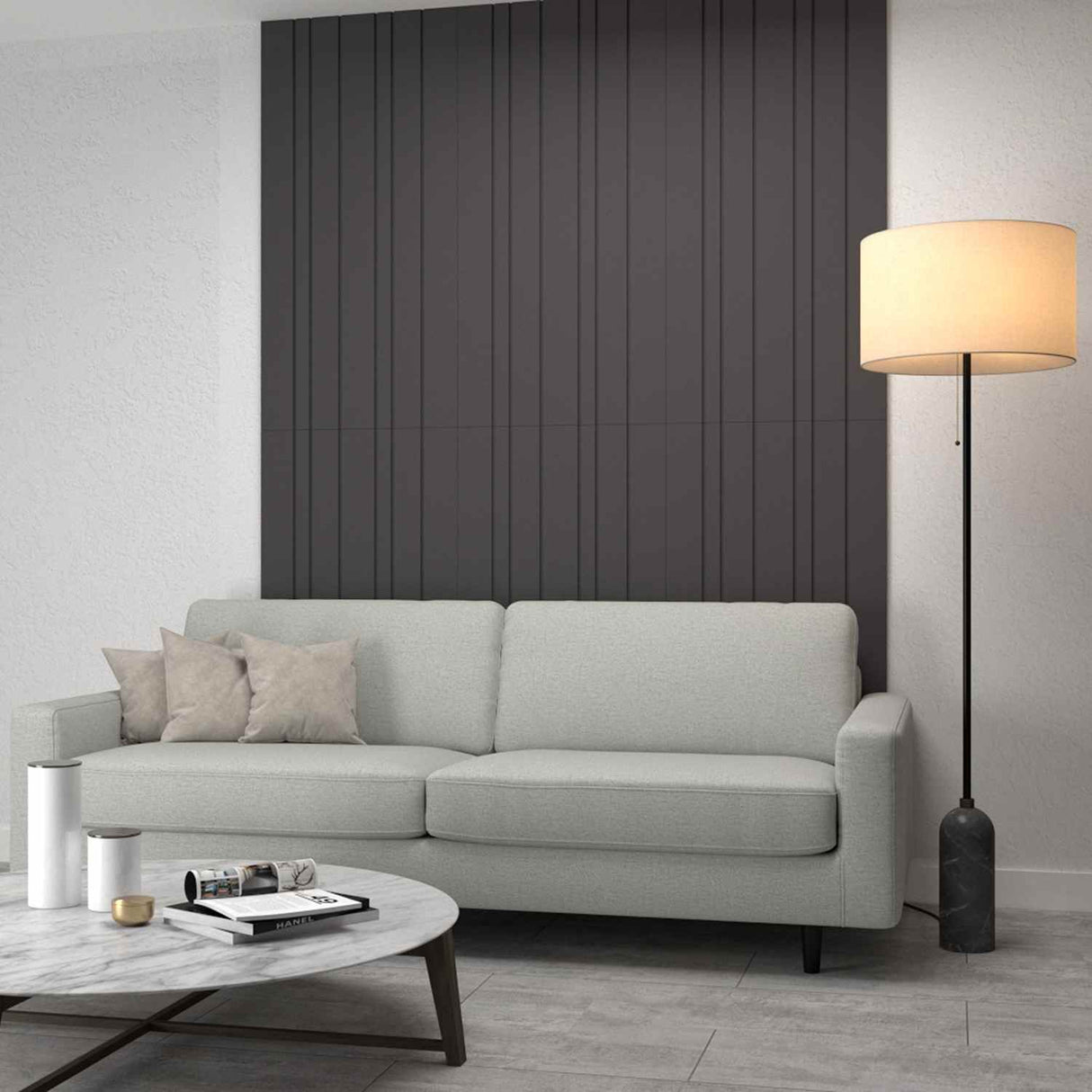 Panel Ranurado X 2 60 cm Plomo Decorativo - Paneles de Pared | Bylmo