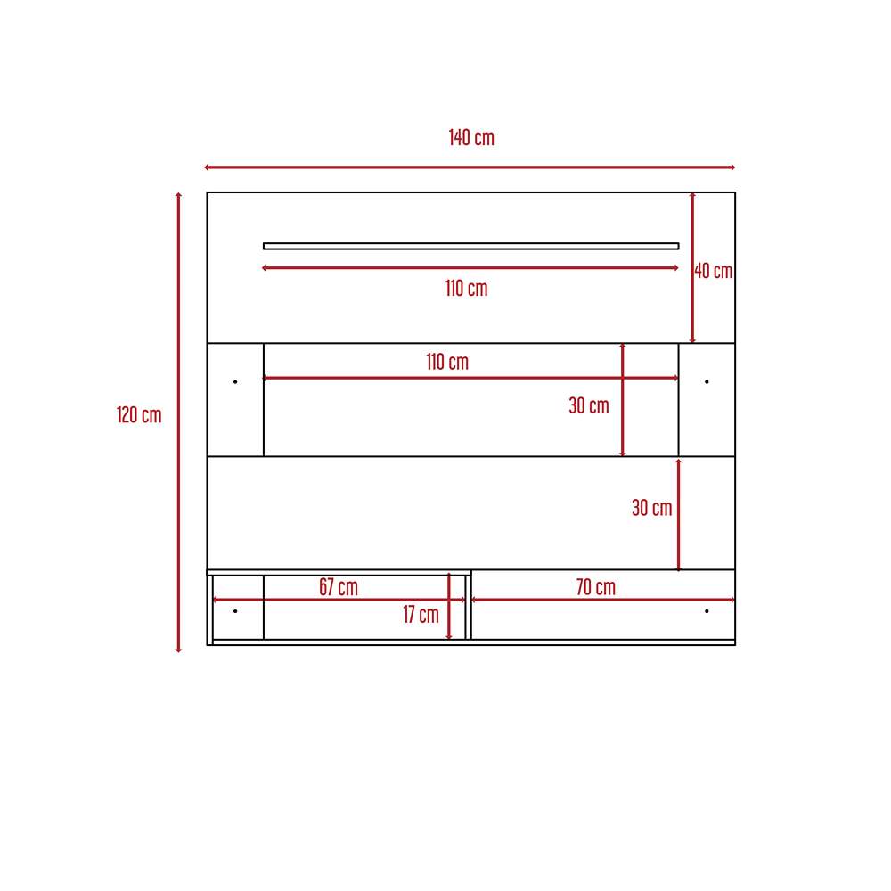Panel Beijint Blanco Nevado 140x120cm Para TV Hasta 55 Pulgadas sin Cajones - Muebles para TV | Bylmo