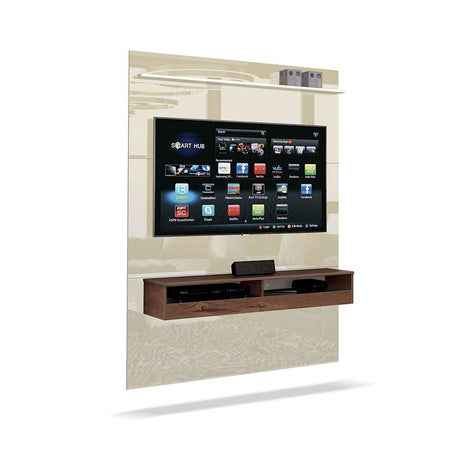Panel de TV Torino Blanco Apagado y Blanco Natural 120x160cm Para TV Hasta 50 Pulgadas sin Cajones - Muebles para TV | Bylmo