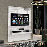 Panel de TV Blanco 120x160cm Para TV Hasta 50 Pulgadas sin Cajones - Muebles para TV | Bylmo