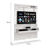 Panel de TV Blanco 120x160cm Para TV Hasta 50 Pulgadas sin Cajones - Muebles para TV | Bylmo
