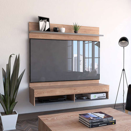 Panel de TV 2A Miel 137.7x134.6cm para TV Hasta 60 Pulgadas y con Dos Compartimientos - Muebles para TV | Bylmo