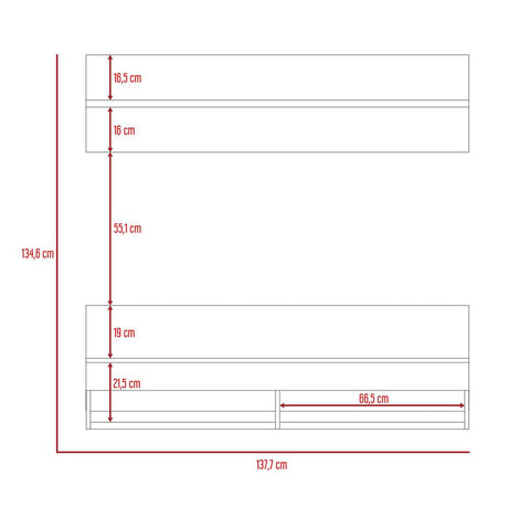 Panel de TV 2A Miel 137.7x134.6cm para TV Hasta 60 Pulgadas y con Dos Compartimientos - Muebles para TV | Bylmo